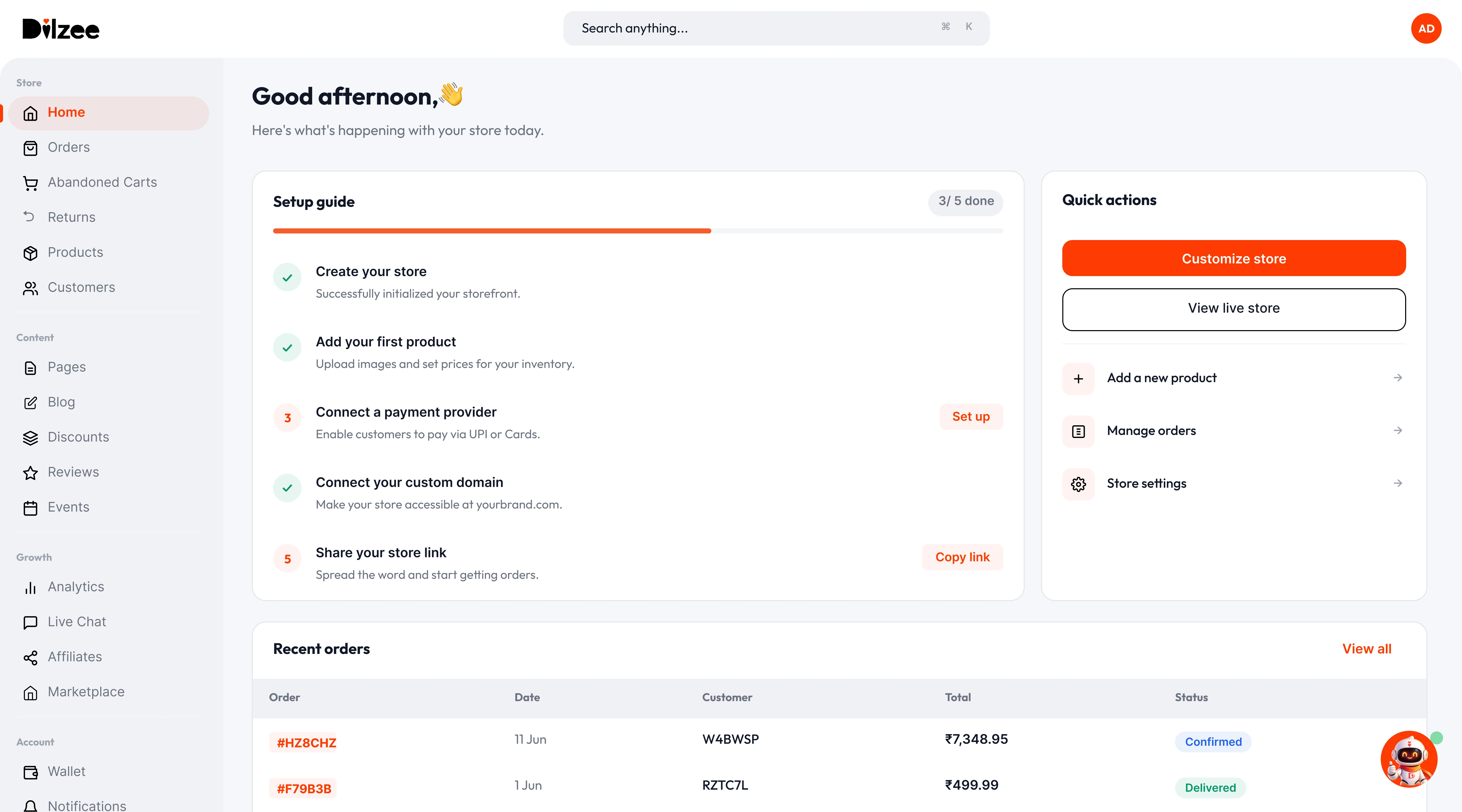 Dilzee Dashboard